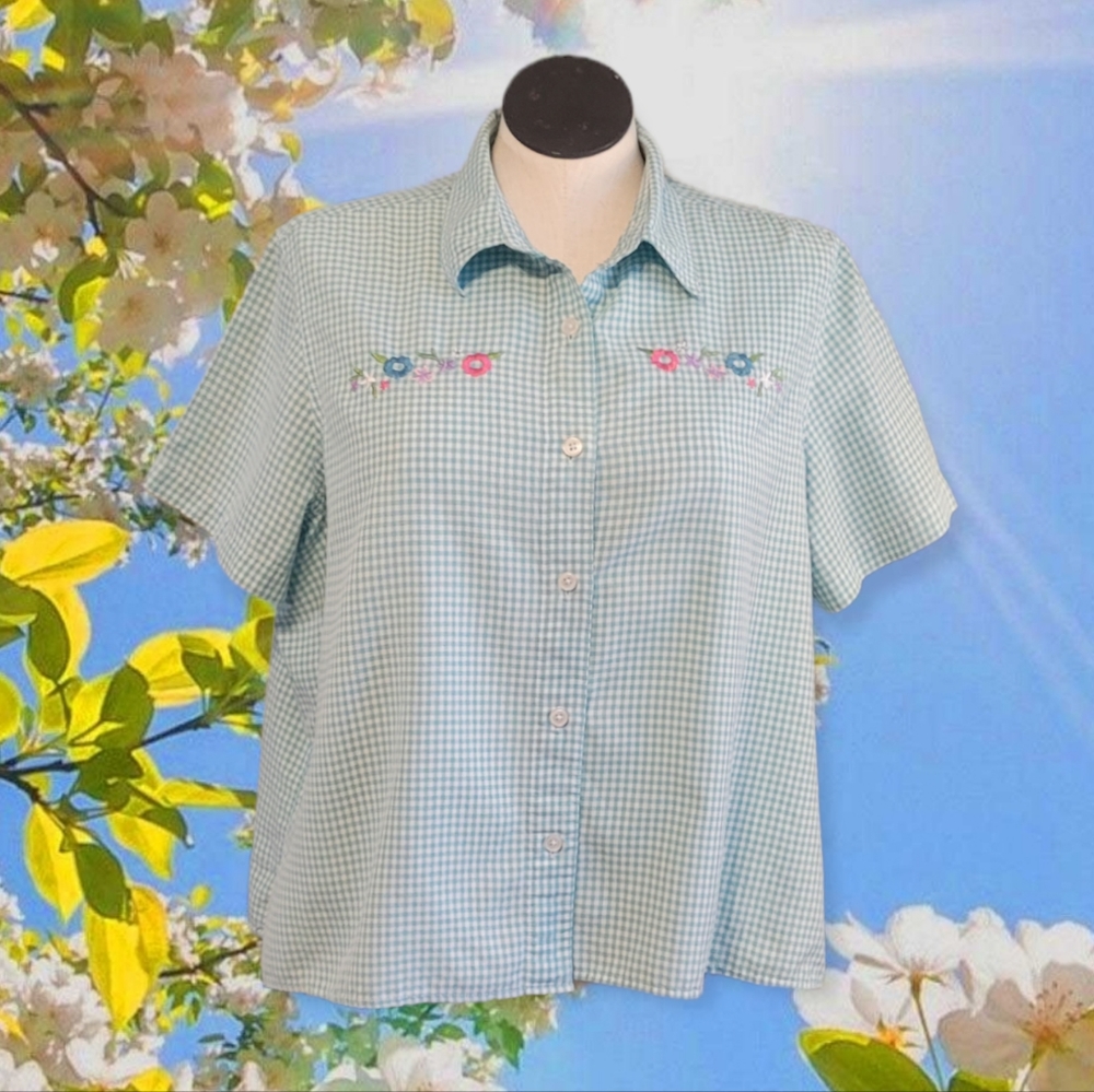Vintage Y2K Gingham Blouse